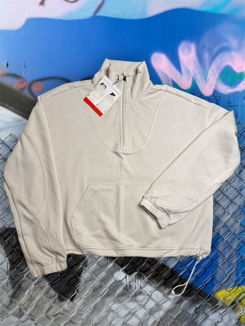 NWT Spyder Cream Quarter-Zip Sweatshirt sz M